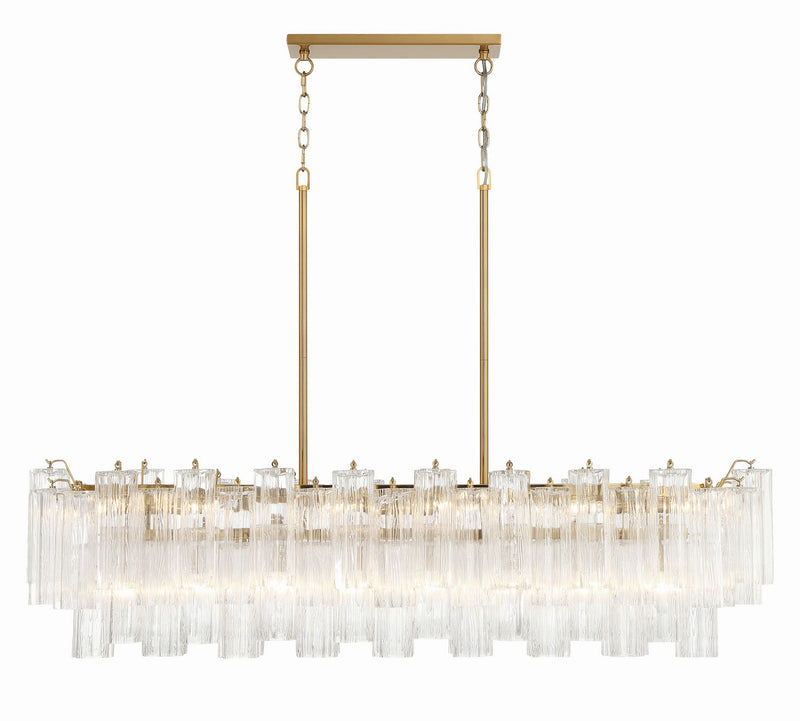 Crystorama ADD-317-AG-CL 14 Light Chandelier, Aged Brass