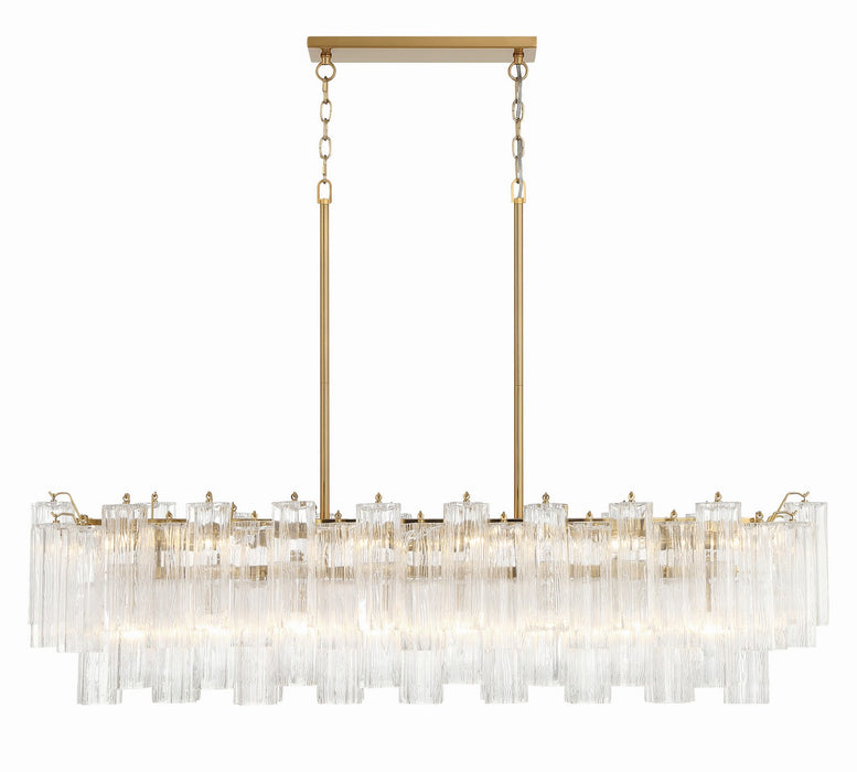 Crystorama ADD-317-AG-CL 14 Light Chandelier, Aged Brass