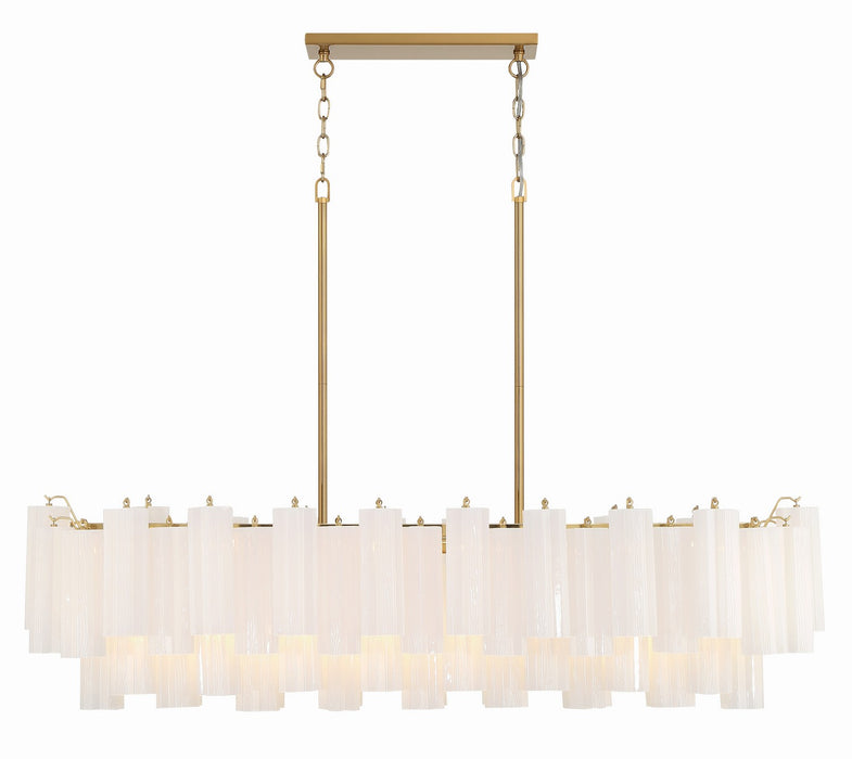 Crystorama ADD-317-AG-WH 14 Light Chandelier, Aged Brass