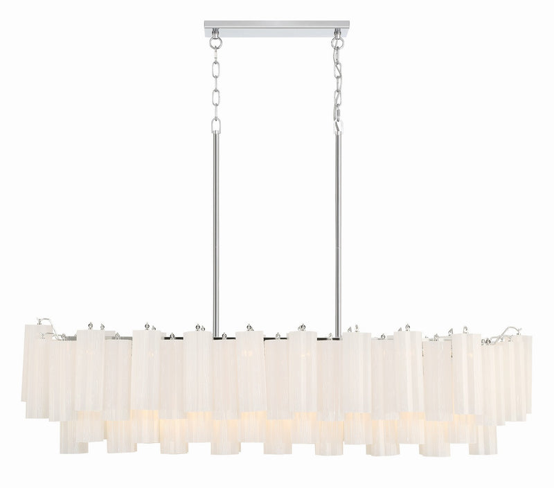 Crystorama ADD-317-CH-WH 14 Light Chandelier, Polished Chrome
