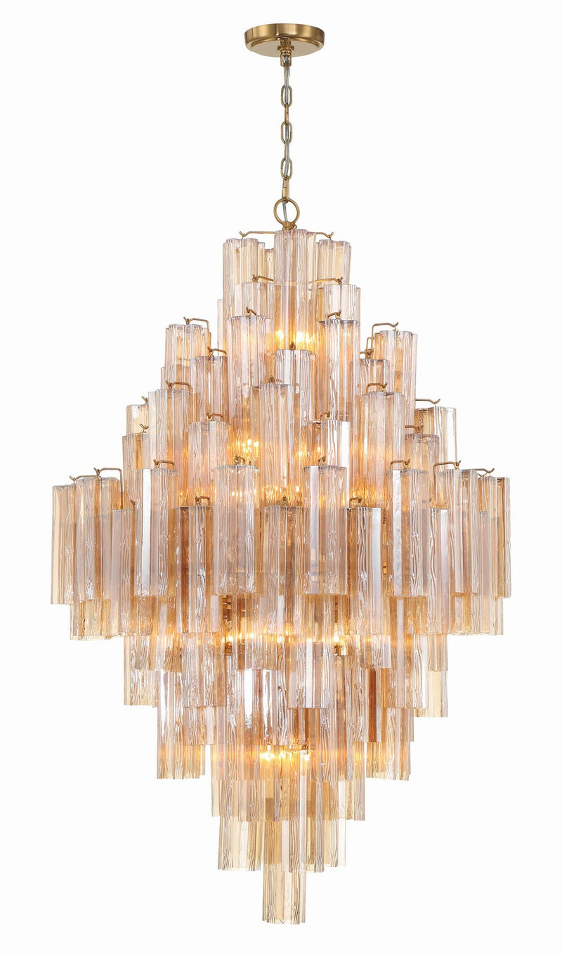 Crystorama ADD-319-AG-AM 20 Light Chandelier, Aged Brass