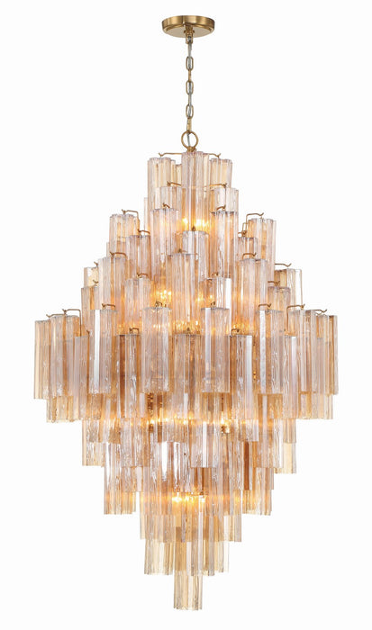 Crystorama ADD-319-AG-AM 20 Light Chandelier, Aged Brass