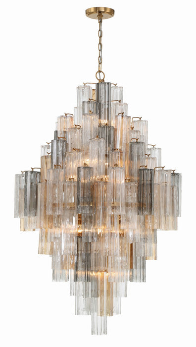 Crystorama ADD-319-AG-AU 20 Light Chandelier, Aged Brass