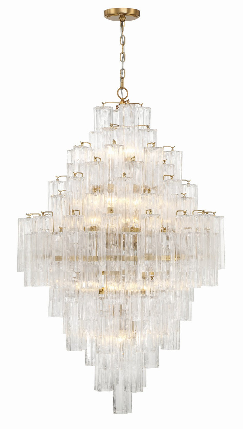 Crystorama ADD-319-AG-CL 20 Light Chandelier, Aged Brass