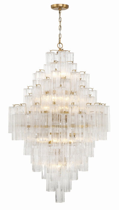 Crystorama ADD-319-AG-CL 20 Light Chandelier, Aged Brass