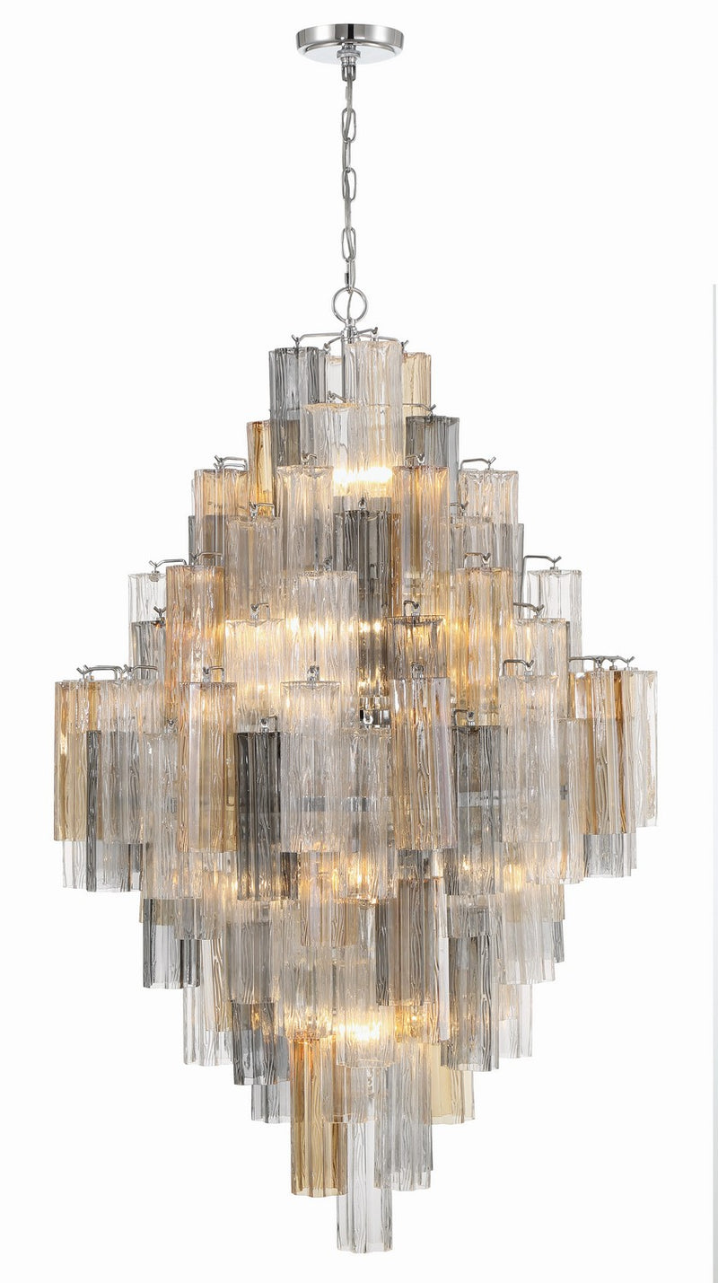 Crystorama ADD-319-CH-AU 20 Light Chandelier, Polished Chrome