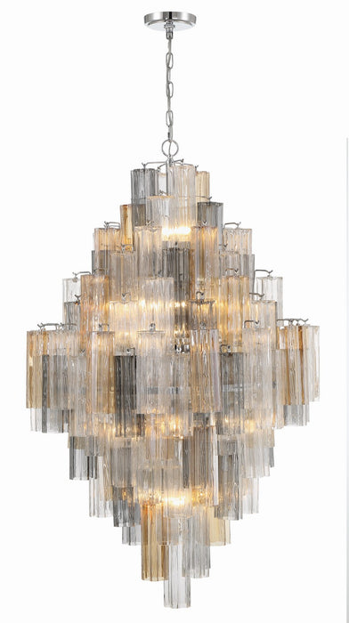 Crystorama ADD-319-CH-AU 20 Light Chandelier, Polished Chrome