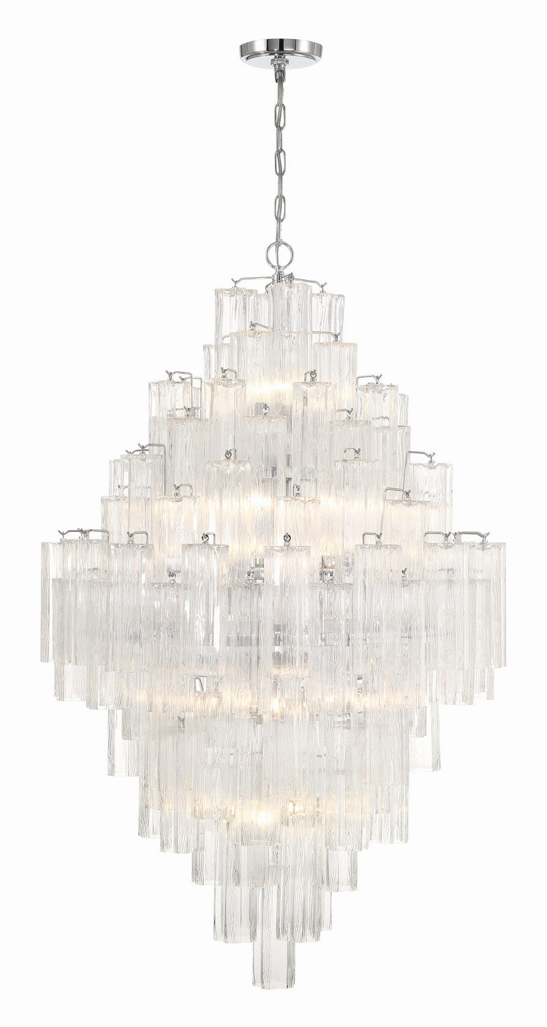 Crystorama ADD-319-CH-CL 20 Light Chandelier, Polished Chrome