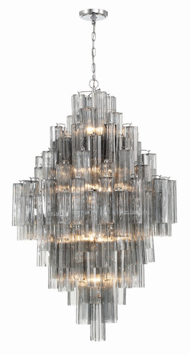 Crystorama ADD-319-CH-SM 20 Light Chandelier, Polished Chrome