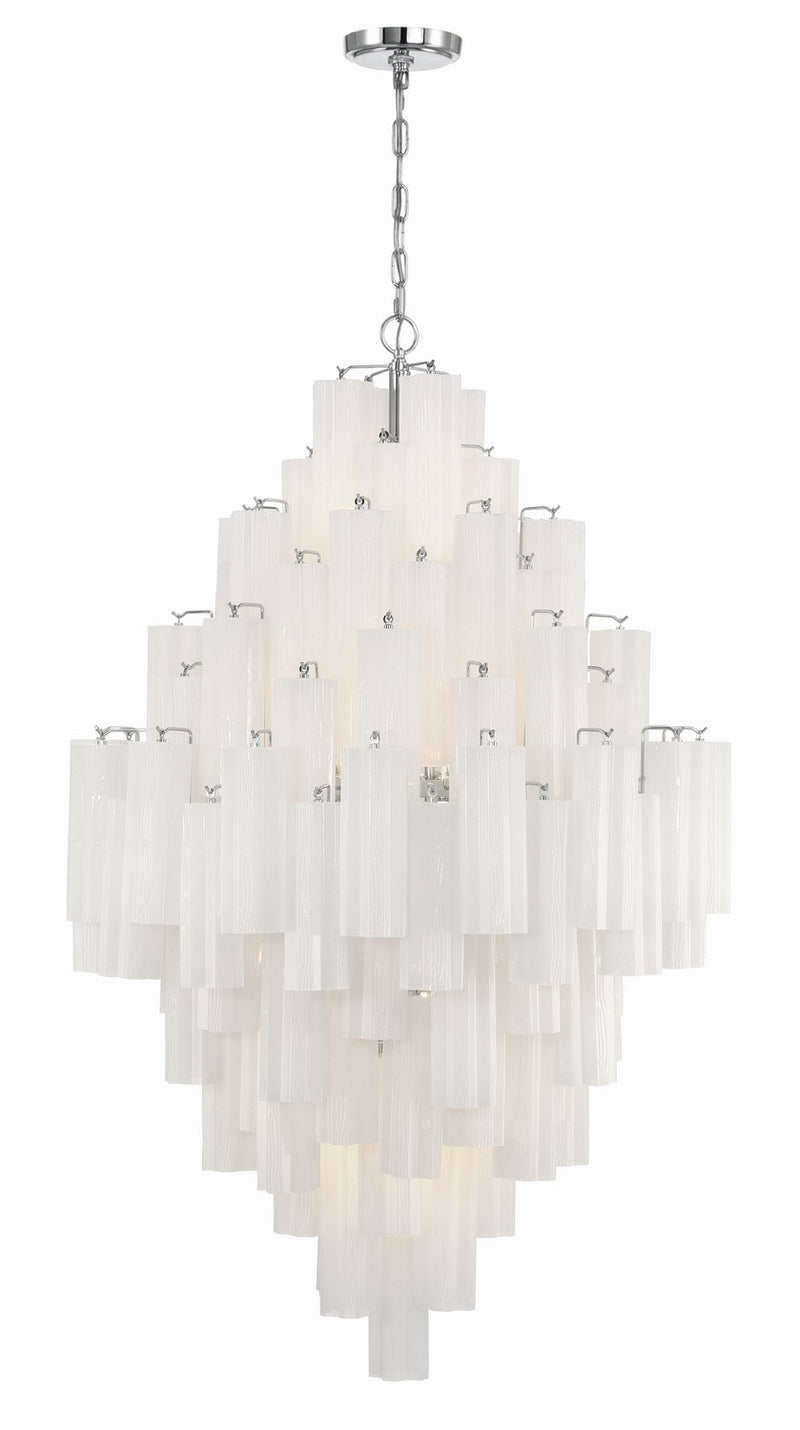 Crystorama ADD-319-CH-WH 20 Light Chandelier, Polished Chrome