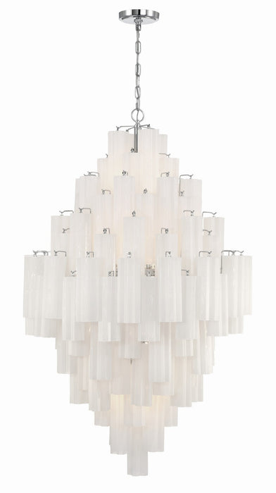 Crystorama ADD-319-CH-WH 20 Light Chandelier, Polished Chrome