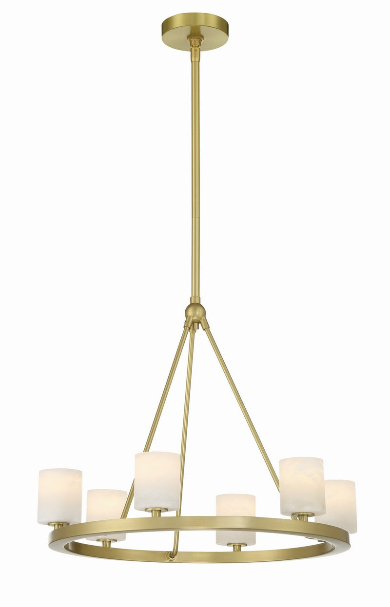Crystorama ARA-10264-SB-ST LED Chandelier, Soft Brass