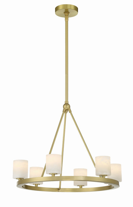 Crystorama ARA-10264-SB-ST LED Chandelier, Soft Brass