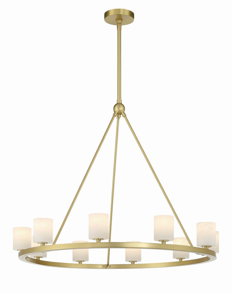 Crystorama ARA-10265-SB-ST LED Chandelier, Soft Brass