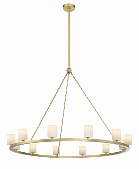Crystorama ARA-10266-SB-ST LED Chandelier, Soft Brass