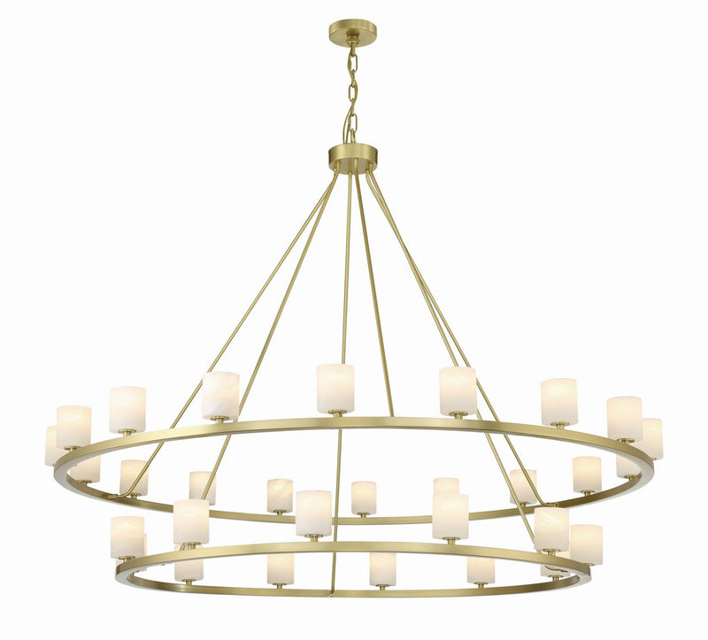 Crystorama ARA-10269-SB-ST LED Chandelier, Soft Brass