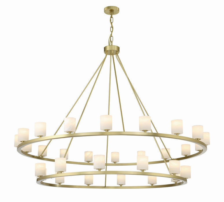 Crystorama ARA-10269-SB-ST LED Chandelier, Soft Brass