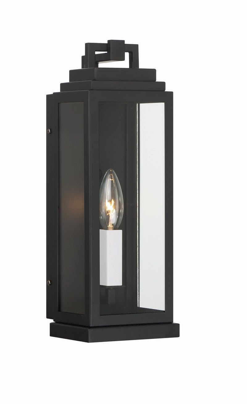 Crystorama ASP-8911-MK One Light Outdoor Wall Sconce, Matte Black