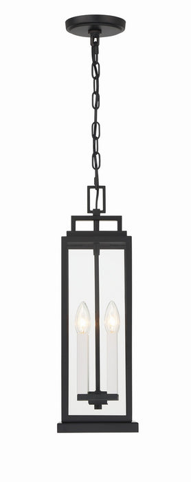 Crystorama ASP-8915-MK Four Light Outdoor Pendant, Matte Black