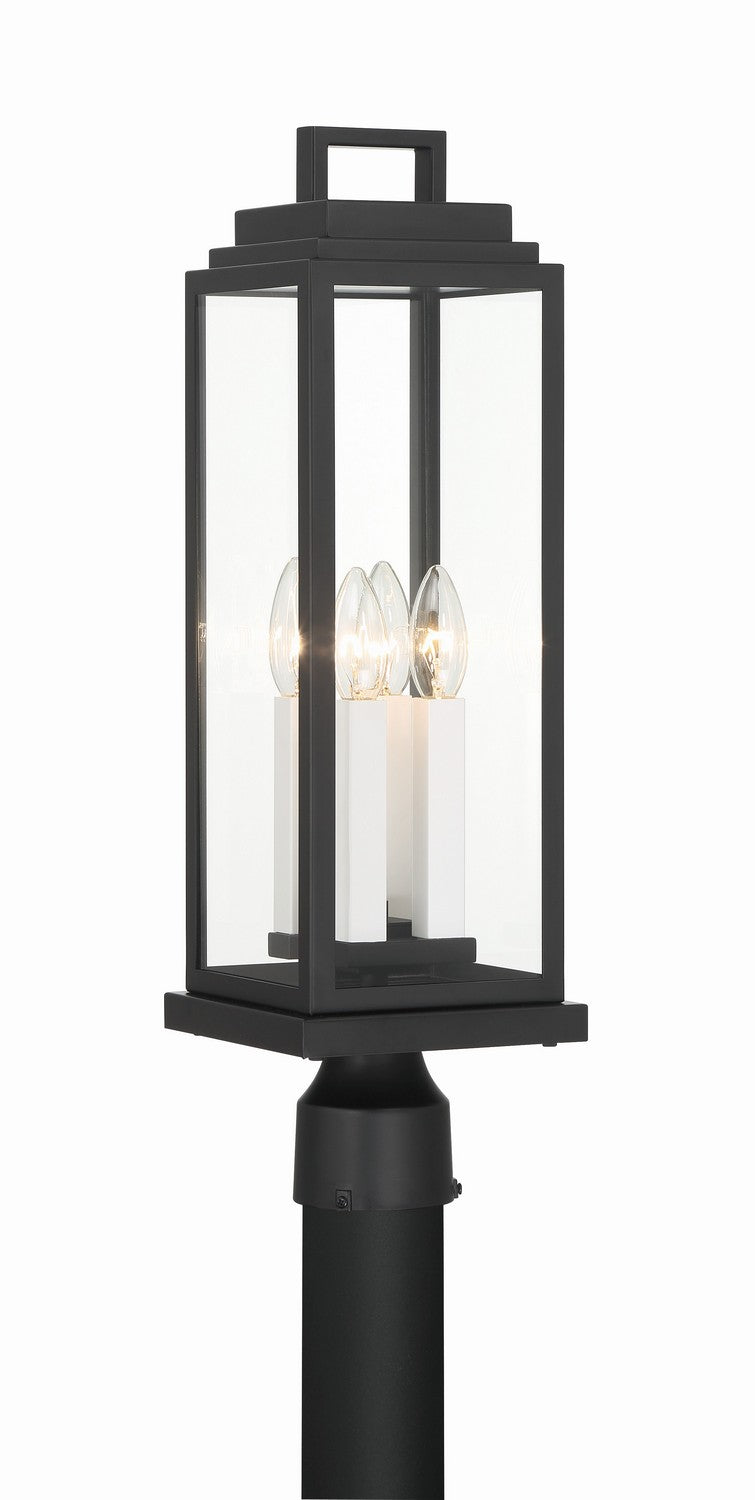 Crystorama ASP-8919-MK Four Light Outdoor Post Mount, Matte Black
