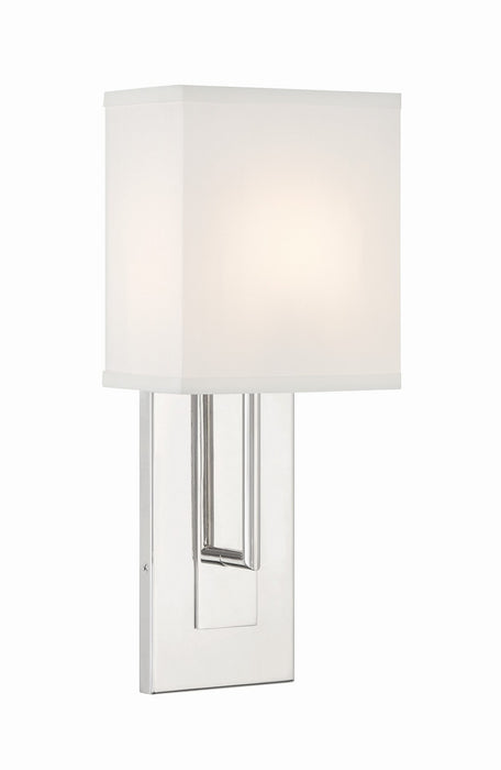 Crystorama BRE-A3631-PN One Light Wall Sconce, Polished Nickel