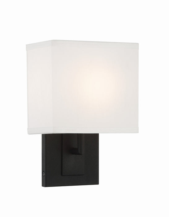 Crystorama BRE-A3632-BF One Light Wall Sconce, Black Forged