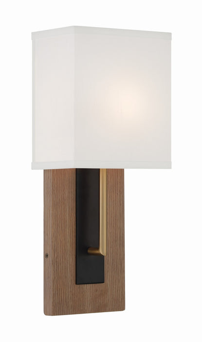 Crystorama BRE-A3633-MK-VG One Light Wall Sconce, Matte Black + Vibrant Gold