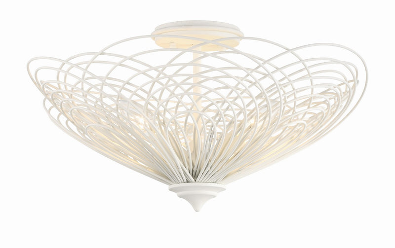 Crystorama DOR-B7703-MT Three Light Semi Flush Mount, Matte White