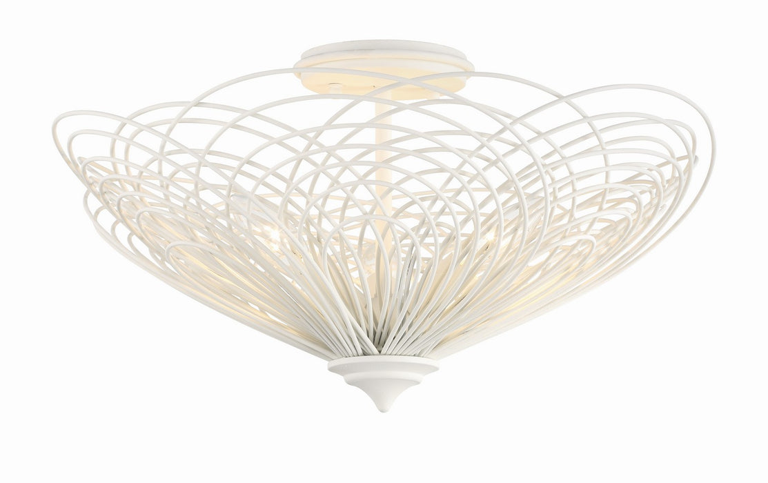 Crystorama DOR-B7703-MT Three Light Semi Flush Mount, Matte White