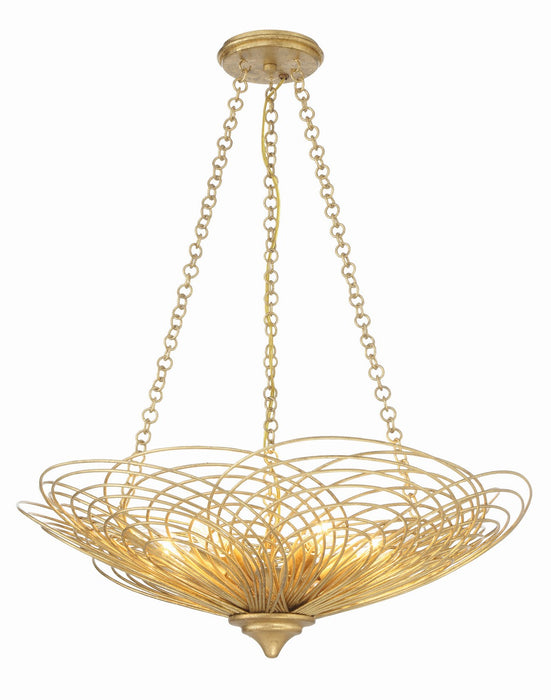 Crystorama DOR-B7706-RG Six Light Chandelier, Renaissance Gold