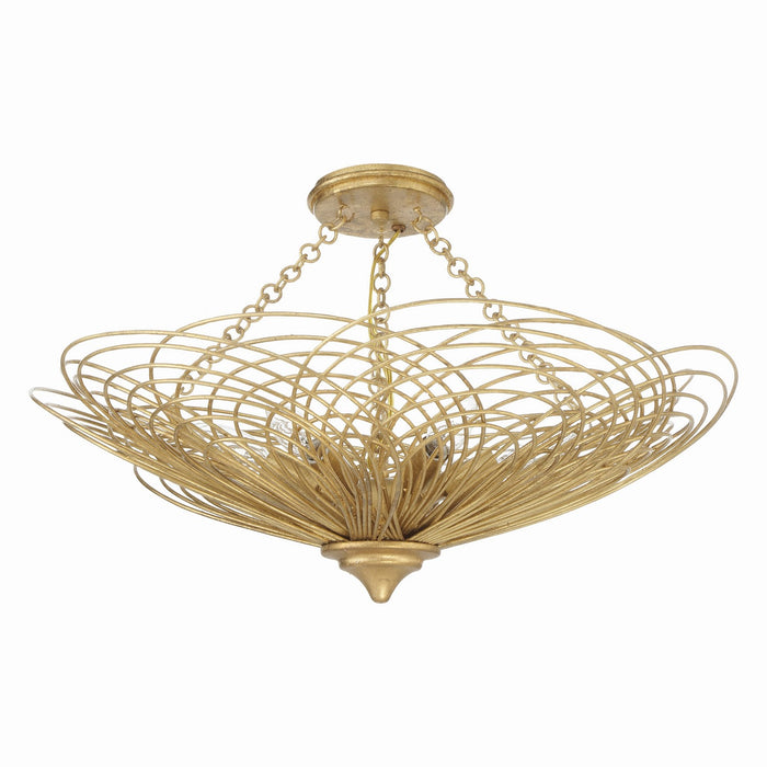 Crystorama DOR-B7706-RG_CEILING Six Light Semi Flush Mount, Renaissance Gold