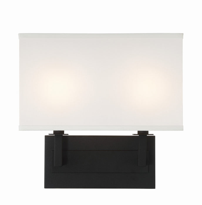 Crystorama DUR-A3542-BF Two Light Wall Sconce, Black Forged