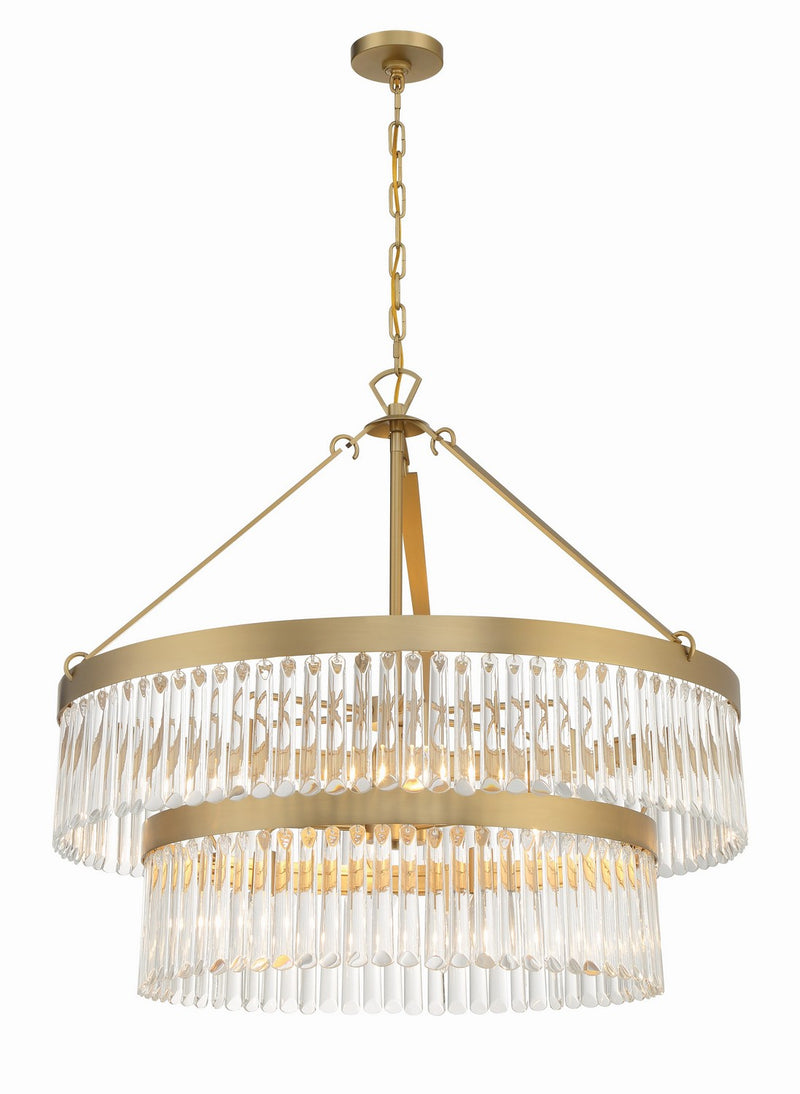 Crystorama EMO-5408-MG Nine Light Chandelier, Modern Gold
