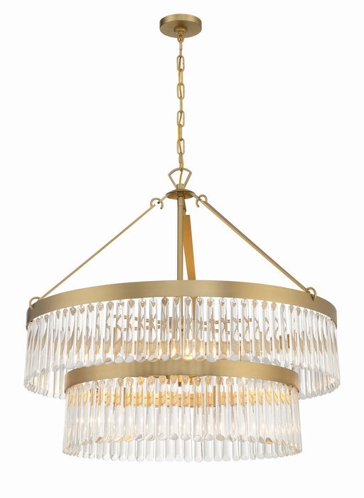 Crystorama EMO-5408-MG Nine Light Chandelier, Modern Gold