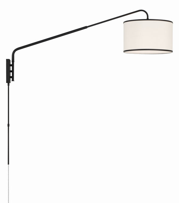 Crystorama MAL-601-MK One Light Task Sconce, Matte Black