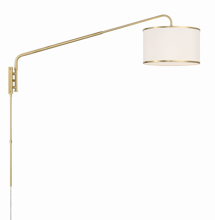 Crystorama MAL-601-SB One Light Task Sconce, Soft Brass
