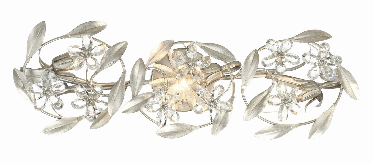 Crystorama MSL-303-SA Three Light Wall Sconce, Antique Silver