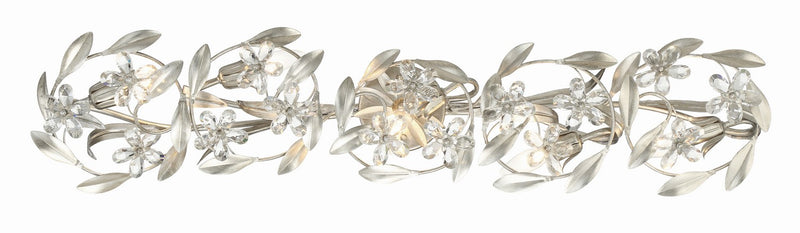 Crystorama MSL-305-SA Five Light Wall Sconce, Antique Silver