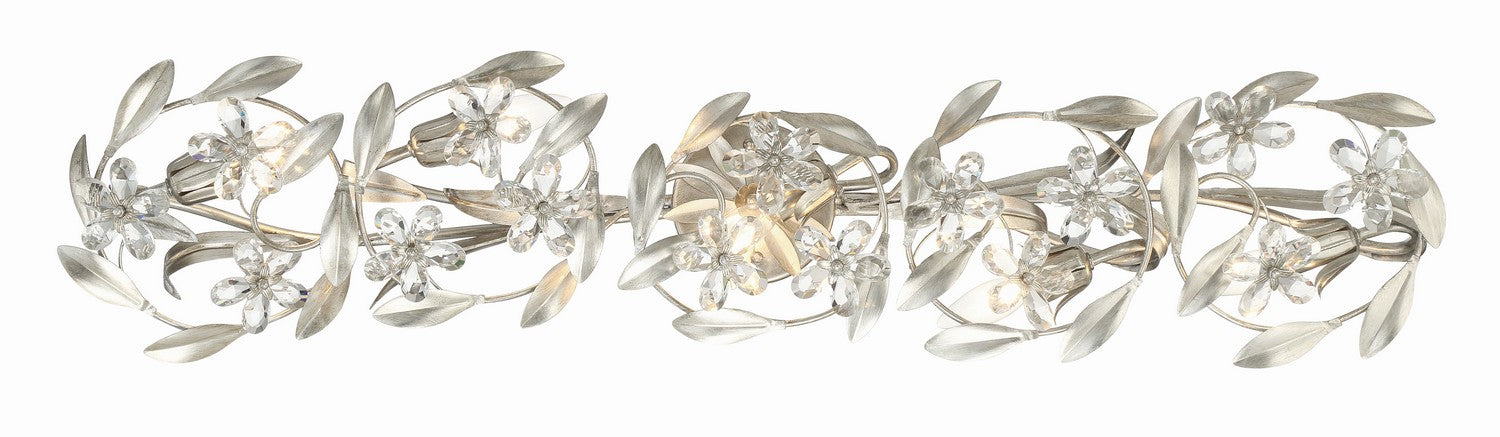 Crystorama MSL-305-SA Five Light Wall Sconce, Antique Silver