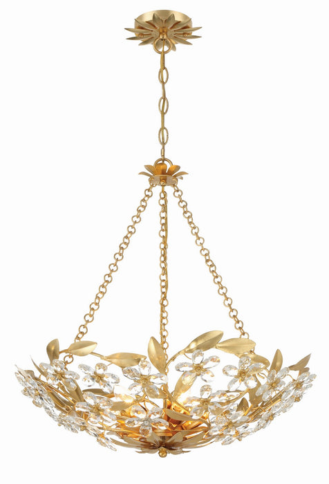 Crystorama MSL-306-GA Six Light Chandelier, Antique Gold