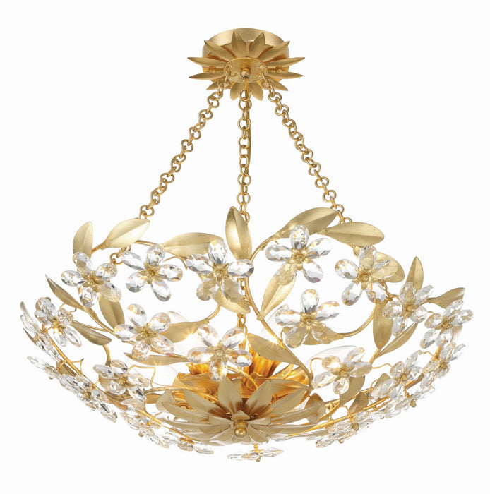 Crystorama MSL-306-GA_CEILING Six Light Semi Flush Mount, Antique Gold
