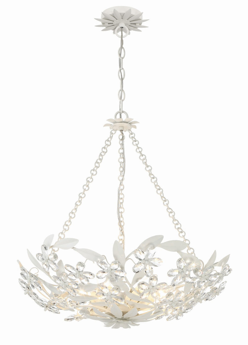 Crystorama MSL-306-MT Six Light Chandelier, Matte White