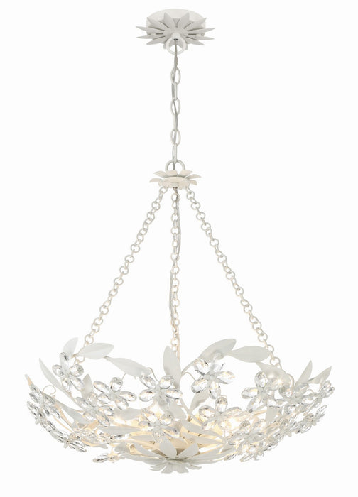Crystorama MSL-306-MT Six Light Chandelier, Matte White