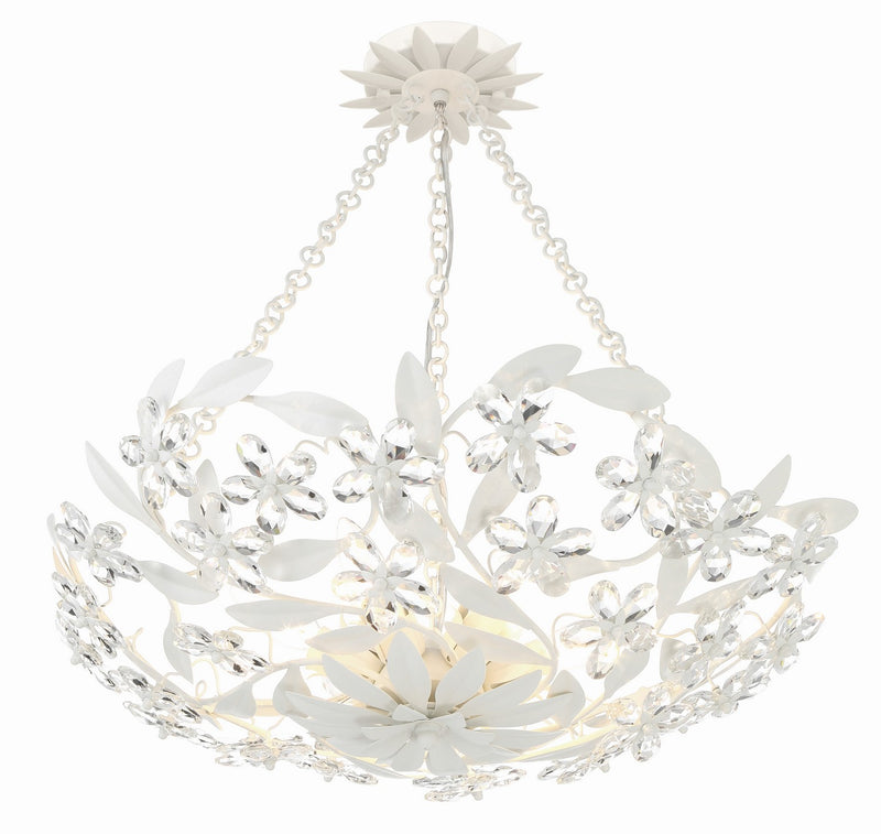 Crystorama MSL-306-MT_CEILING Six Light Semi Flush Mount, Matte White