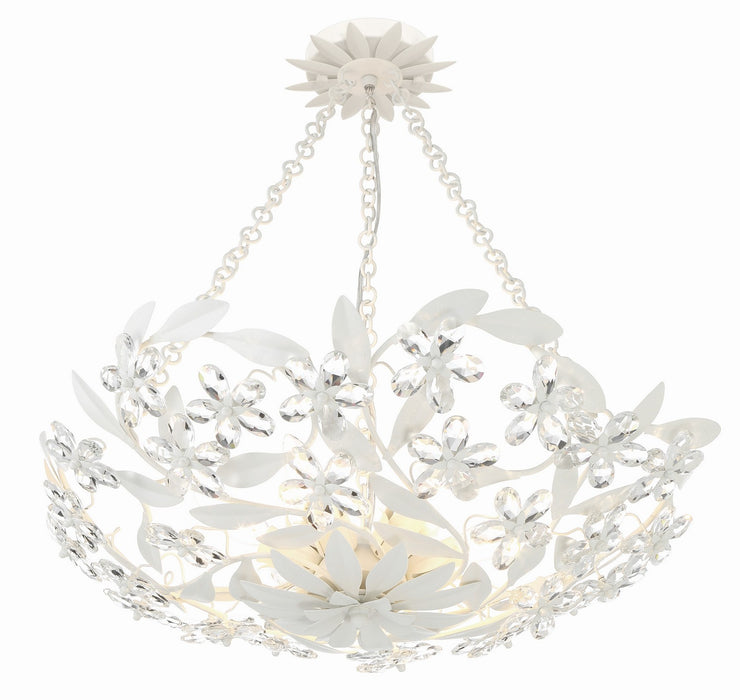 Crystorama MSL-306-MT_CEILING Six Light Semi Flush Mount, Matte White