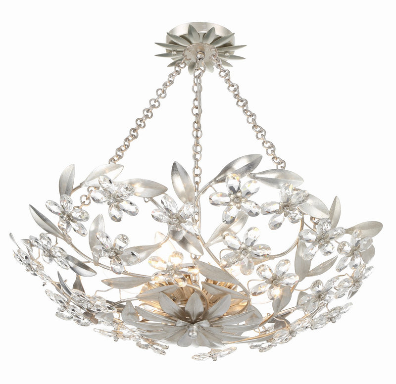 Crystorama MSL-306-SA_CEILING Six Light Semi Flush Mount, Antique Silver