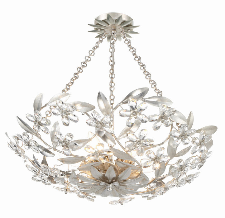 Crystorama MSL-306-SA_CEILING Six Light Semi Flush Mount, Antique Silver