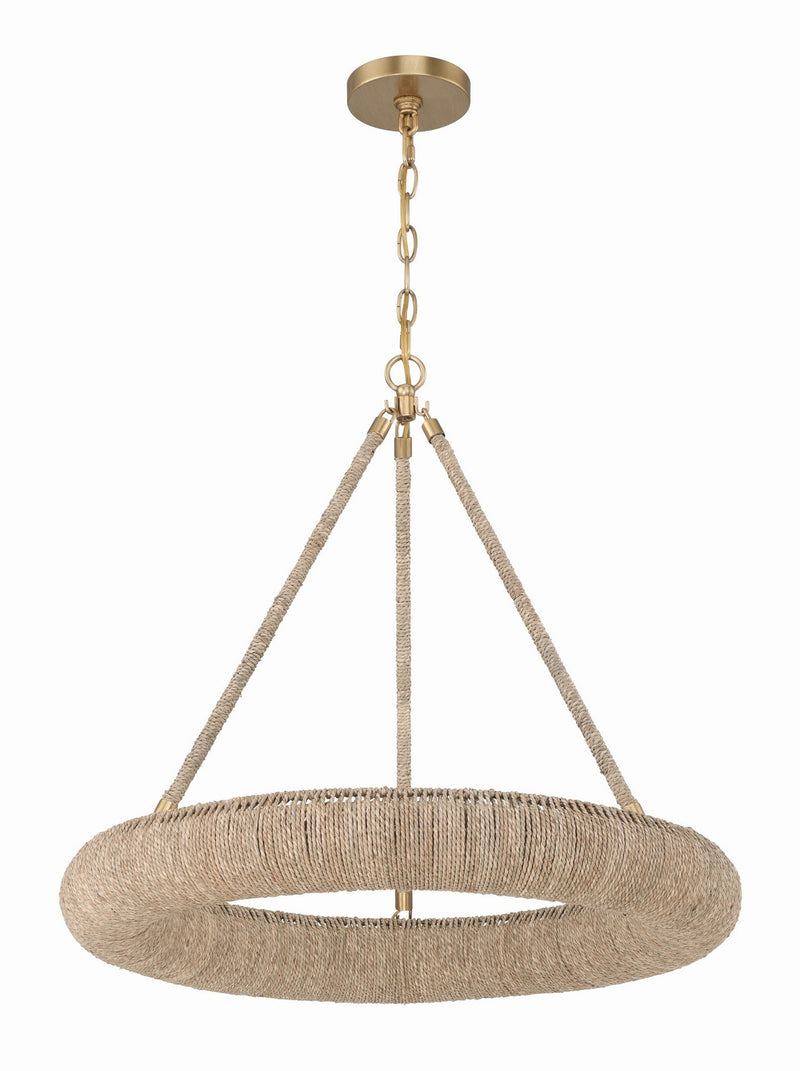 Crystorama OAK-7536-SG LED Chandelier, Soft Gold