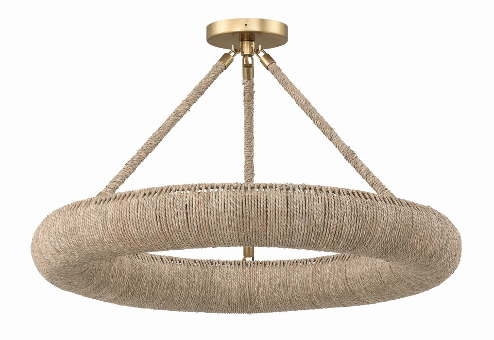Crystorama OAK-7536-SG_CEILING LED Semi Flush Mount, Soft Gold