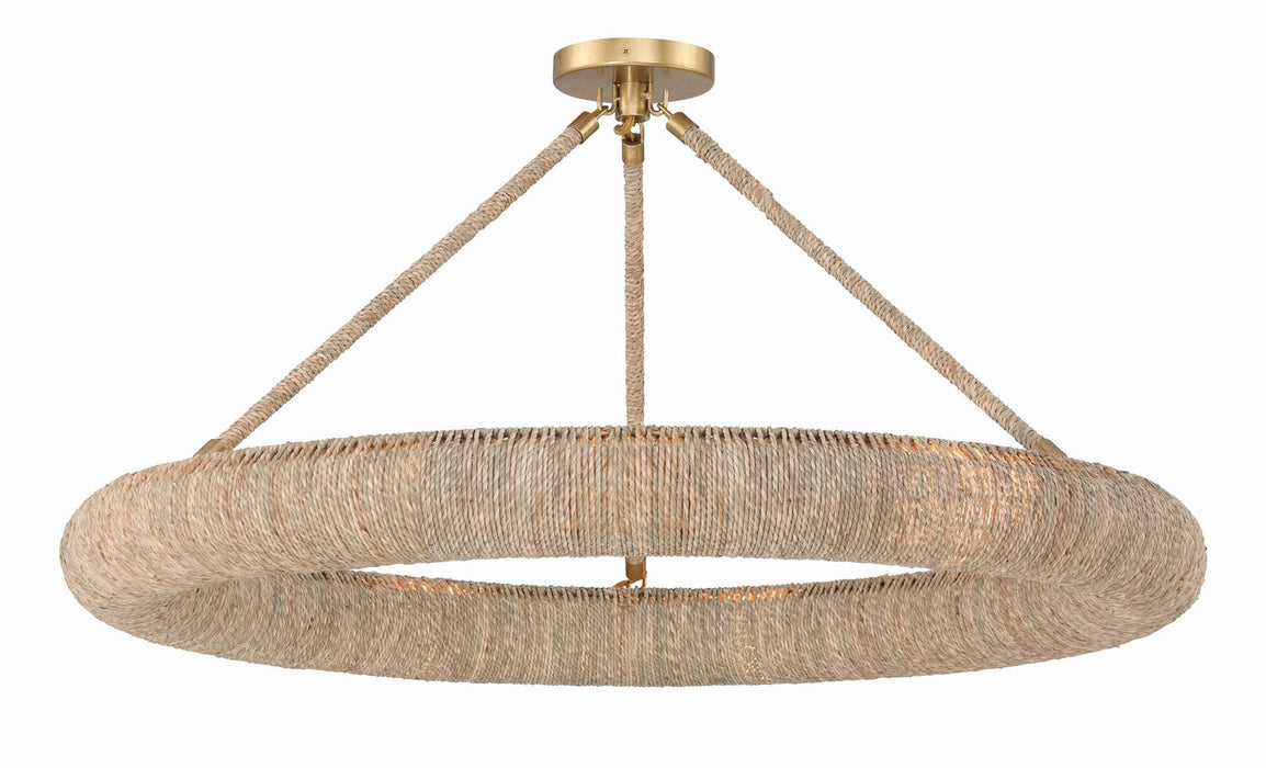 Crystorama OAK-7538-SG_CEILING LED Semi Flush Mount, Soft Gold